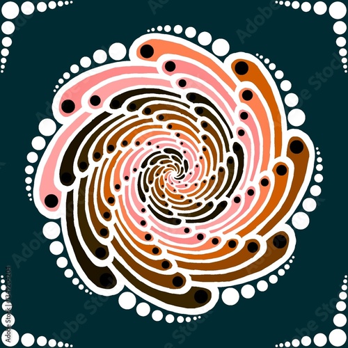 Spiral flower design mandala 