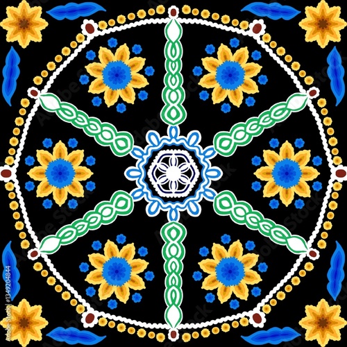 seamless pattern with  yellow flowers