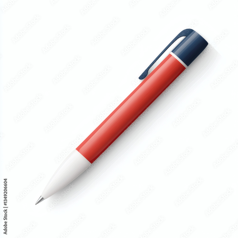 Simple ballpoint pen illustration in red and blue colors Simple ballpoint pen illustration in red and blue colors