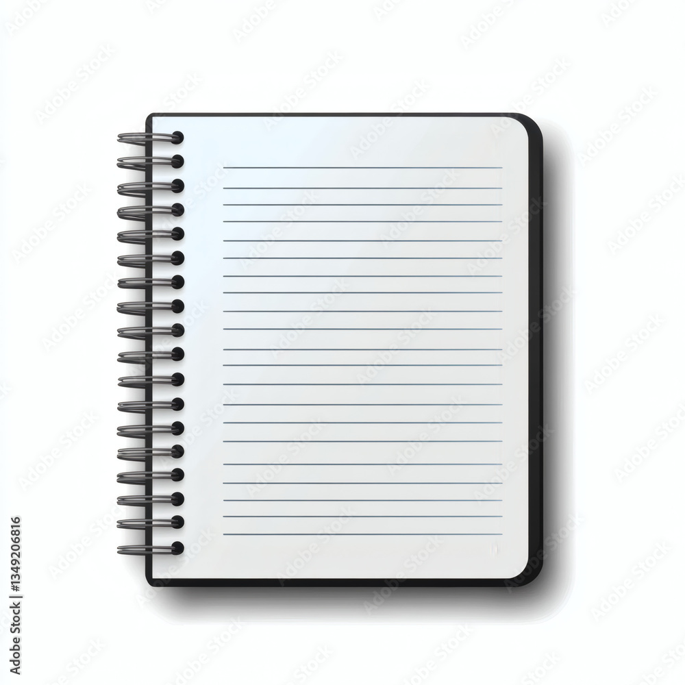 Simple Spiral-Bound Notebook Icon on White Background Simple Spiral-Bound Notebook Icon on White Background