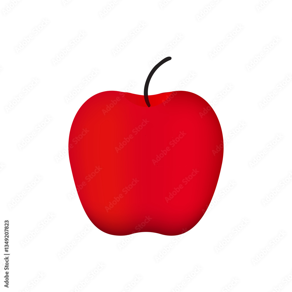 Vibrant Red Apple Digital Illustration Fresh, Minimalist Fruit Design Vibrant Red Apple Digital Illustration Fresh, Minimalist Fruit Design