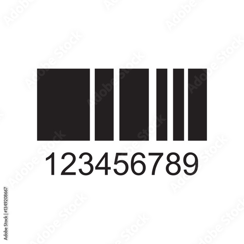 Barcode Scan vector icon. Code stripes sticker, Barcode label illustration. Bar code design for product. Black Color. EPS 10.