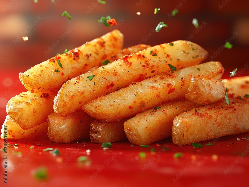 Spicy potato wedges seasoned with herbs. Perfect for restaurant menus, food blogs, and recipe sites. Spicy potato wedges seasoned with herbs. Perfect for restaurant menus, food blogs, and recipe sites.