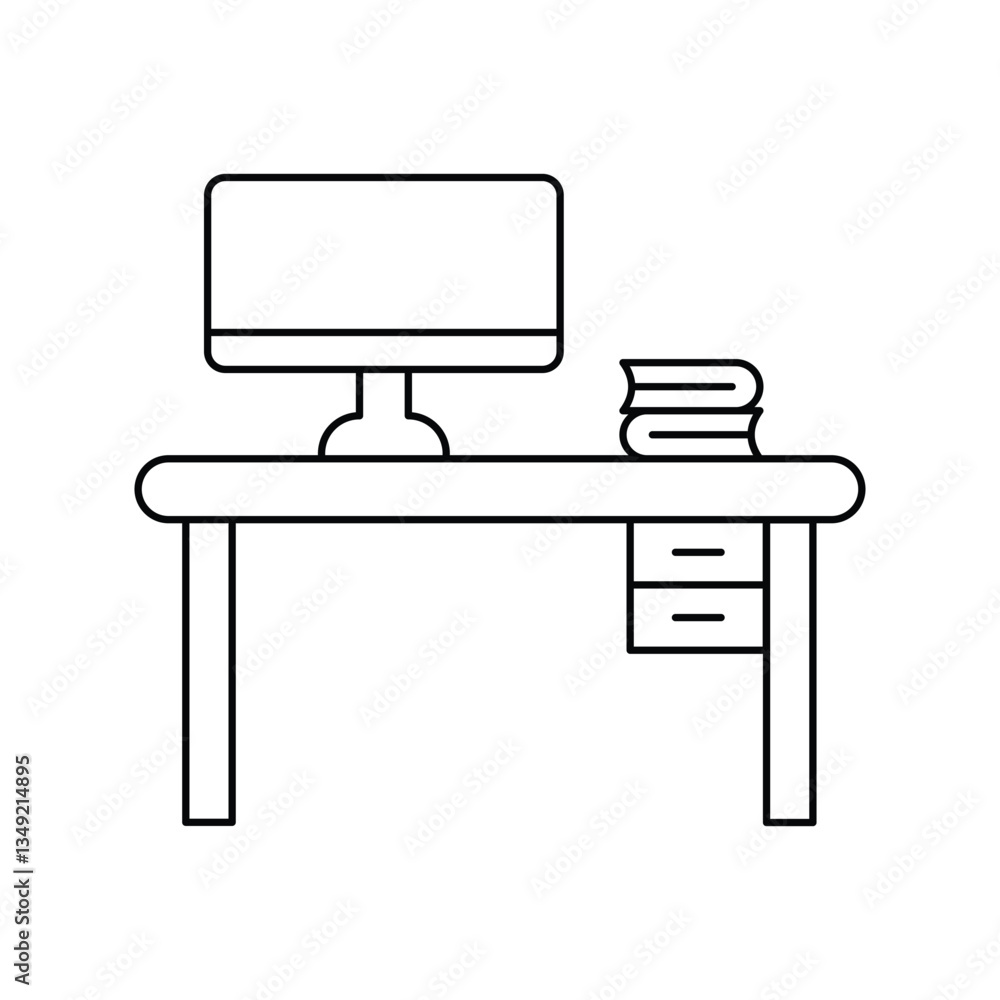 Workspace lineal icon with white background vector stock illustration Workspace lineal icon with white background vector stock illustration