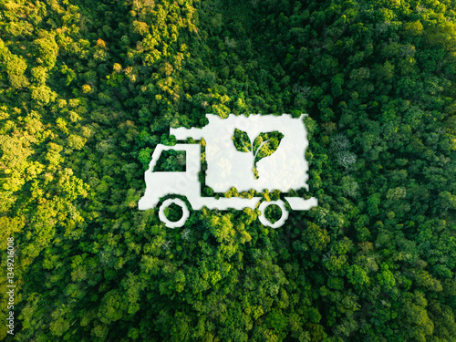 Logistics and transportation of goods that preserve nature concept