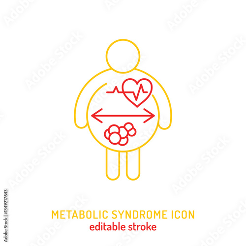 Metabolic syndrome icon. Health risk factors for cardiovascular disease.