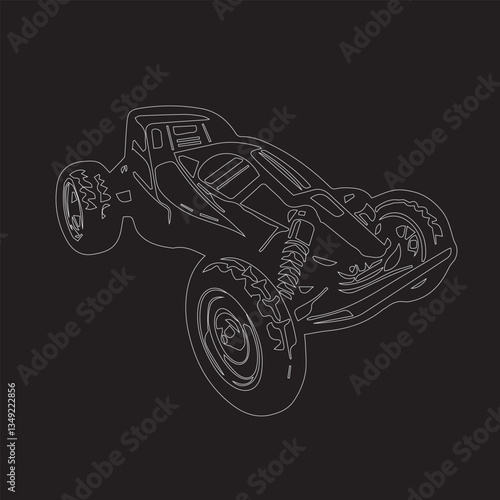 Remote control RC car in vector art