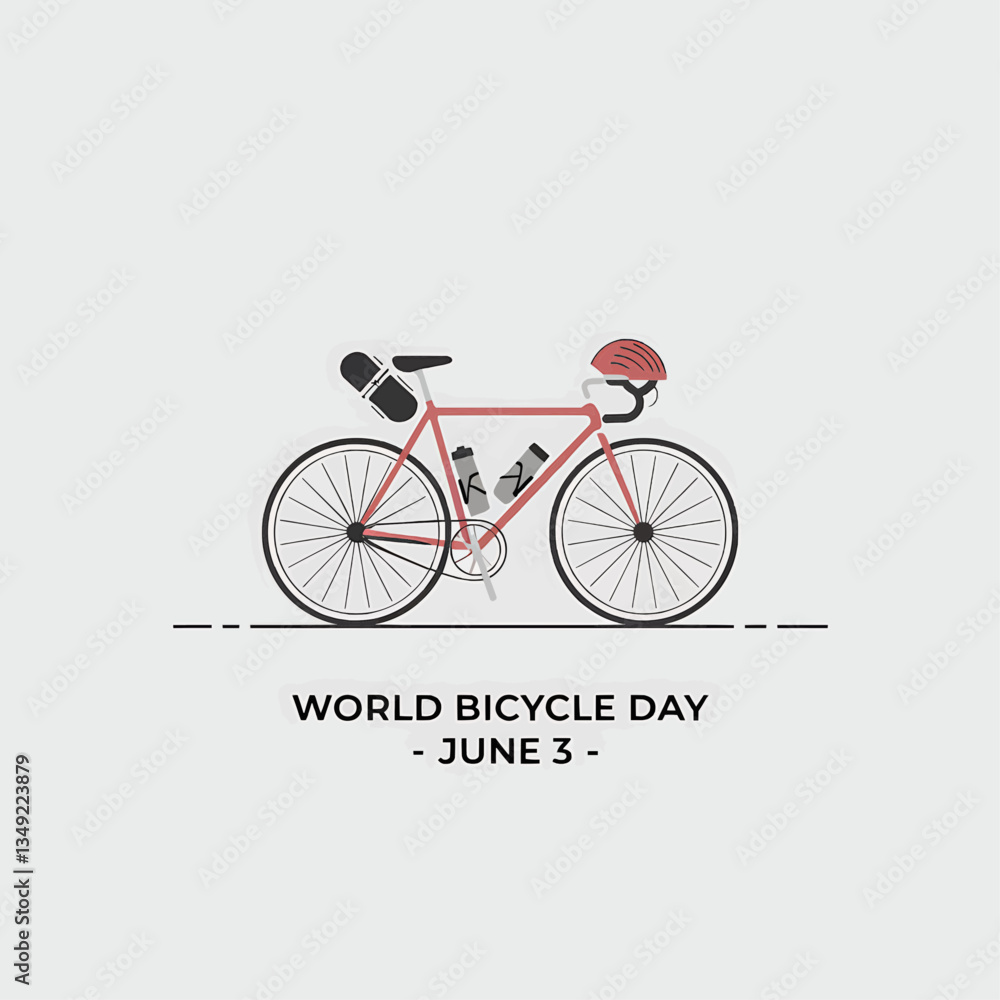 Celebrate world bicycle day june third with a stylish bike illustration for cycling enthusiasts everywhere Celebrate world bicycle day june third with a stylish bike illustration for cycling enthusiasts everywhere