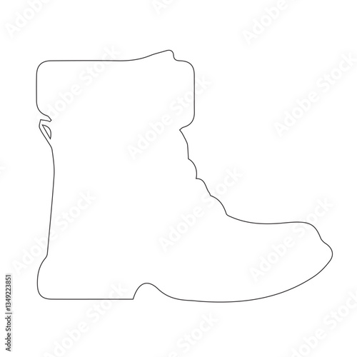 Heavy winter Boots in vector art snow boots outline illstration