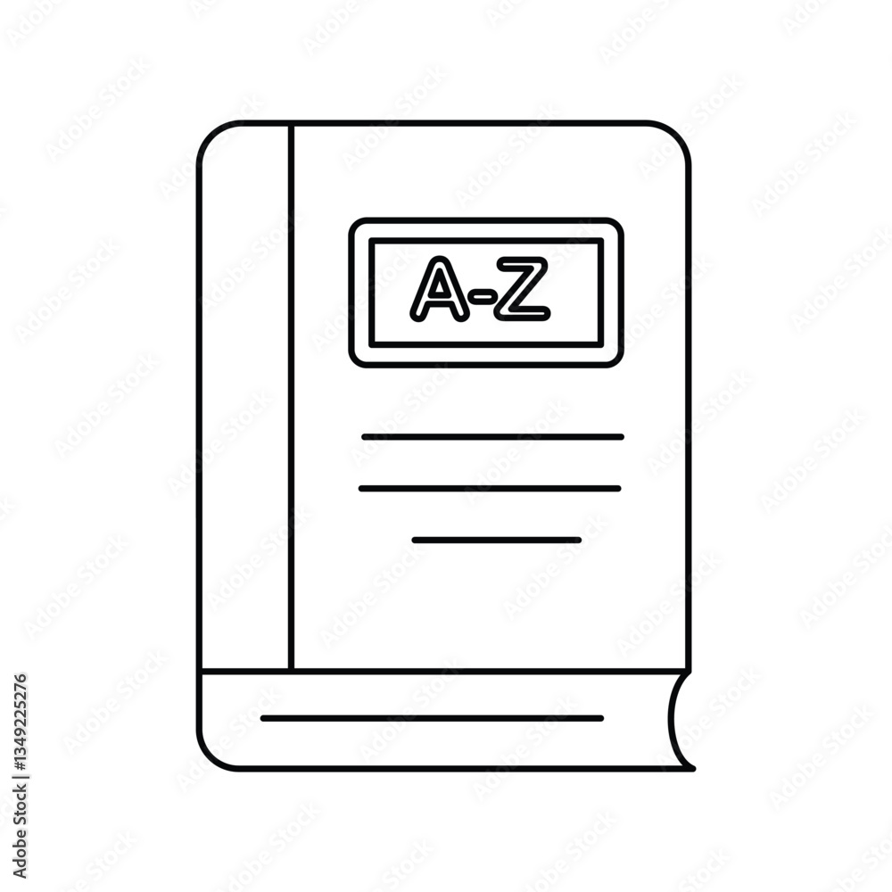 Dictionary lineal icon with white background vector stock illustration Dictionary lineal icon with white background vector stock illustration