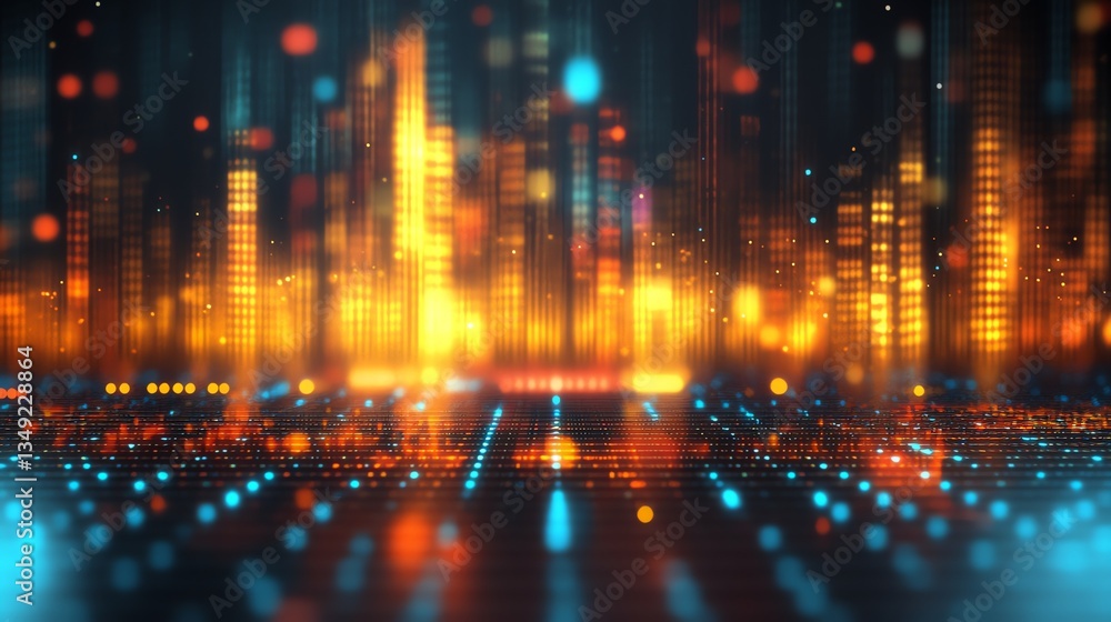 custom made wallpaper toronto digitalAbstract Glowing Cityscape Backdrop with Data Flowing for Modern Technology