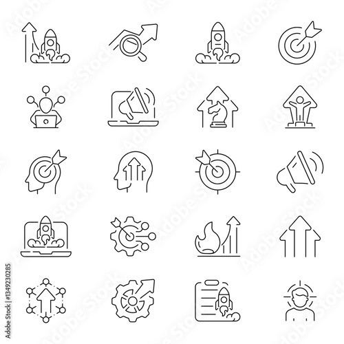 Ads Vector Outline Icons Set