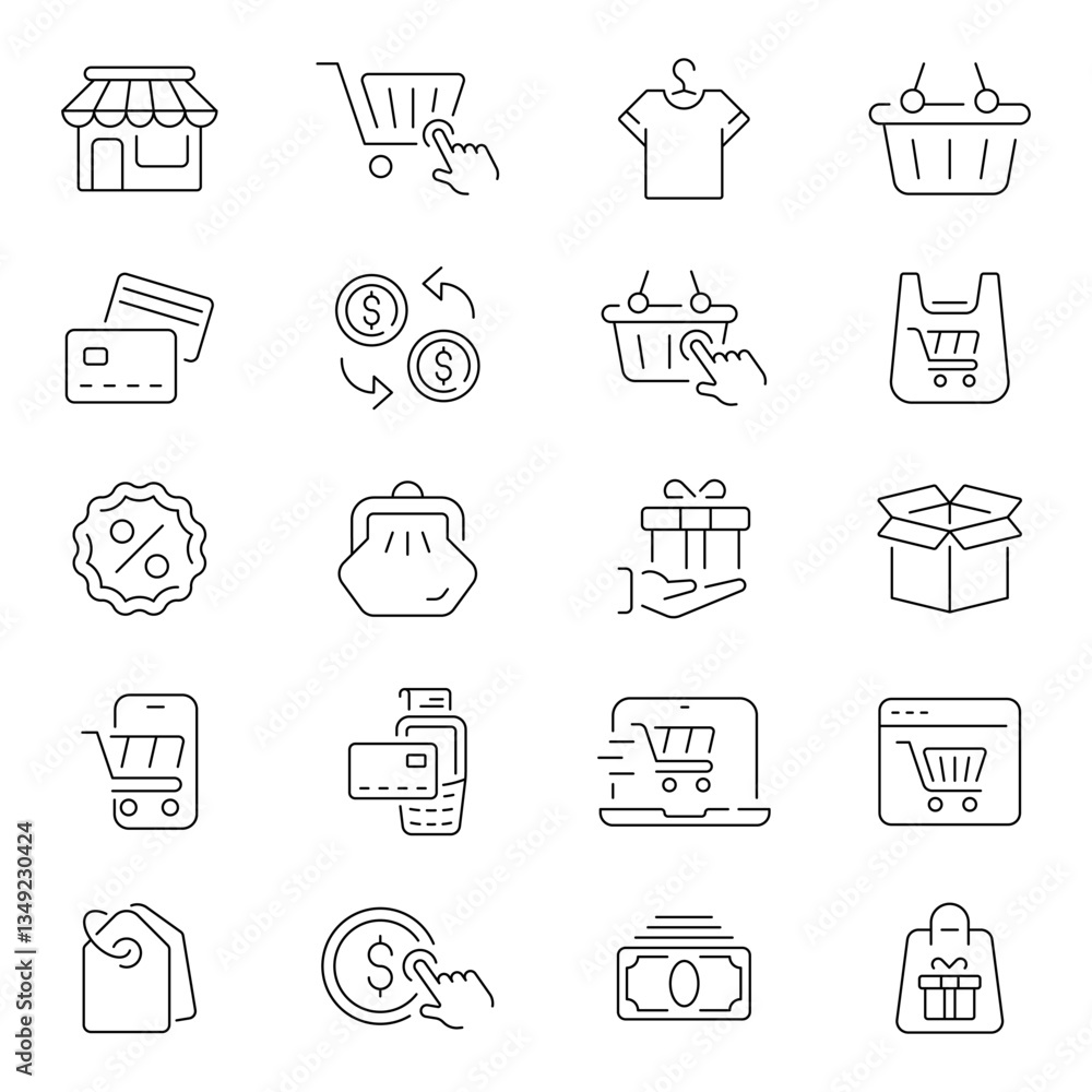 Store Marketplace Vector Outline Icon Set Store Marketplace Vector Outline Icon Set