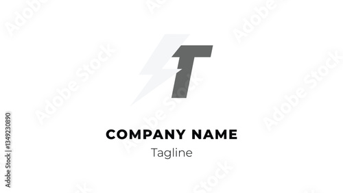 Modern flat logo with blitz