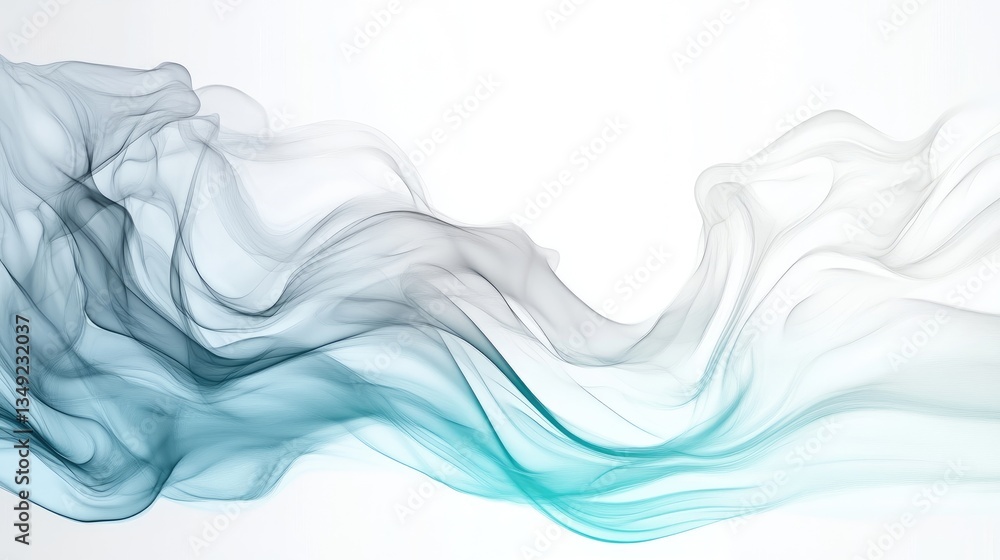 Abstract smoke swirls in turquoise and gray Abstract smoke swirls in turquoise and gray