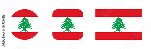 Lebanon flag icon set