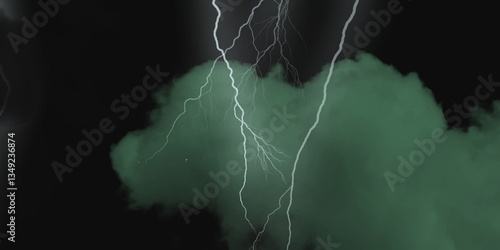 Mountainous Cumulus Clouds Boiling in the Summer Sky. White cloudiness, mist or smog overlay backgrounds. Wide sky and clouds dark tone. Dark cloud at evening sky with thunder bolt.>>
