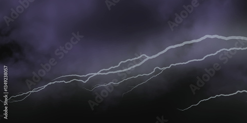 Mountainous Cumulus Clouds Boiling in the Summer Sky. White cloudiness, mist or smog overlay backgrounds. Wide sky and clouds dark tone. Dark cloud at evening sky with thunder bolt.>>
