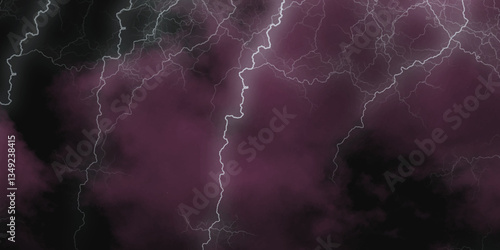 Mountainous Cumulus Clouds Boiling in the Summer Sky. White cloudiness, mist or smog overlay backgrounds. Wide sky and clouds dark tone. Dark cloud at evening sky with thunder bolt.>>
