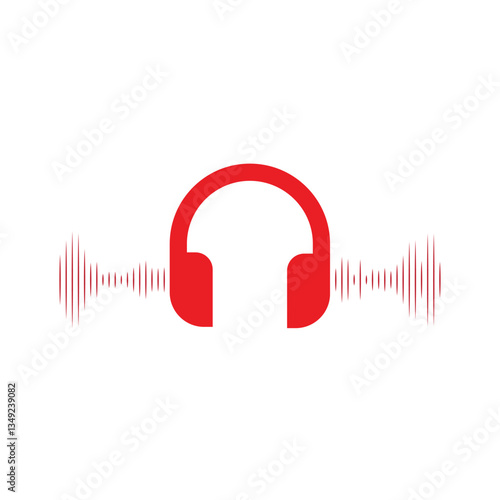 music wave with headphones