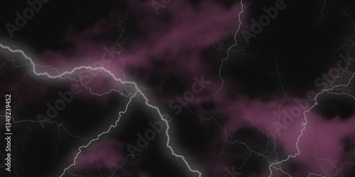 Mountainous Cumulus Clouds Boiling in the Summer Sky. White cloudiness, mist or smog overlay backgrounds. Wide sky and clouds dark tone. Dark cloud at evening sky with thunder bolt.>>
