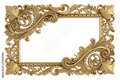 Ornate antique gold frame with floral vignette