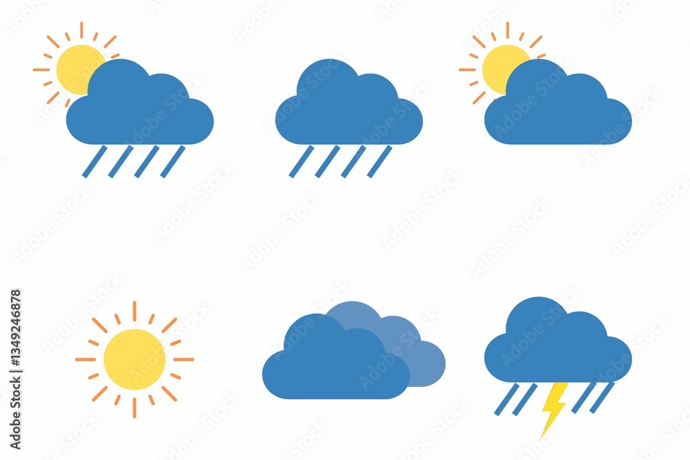 Set of weather icons, weather icons set Set of weather icons, weather icons set