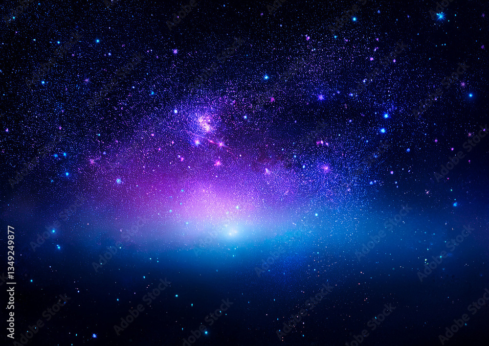 Naklejka premium 青と紫の宇宙の背景