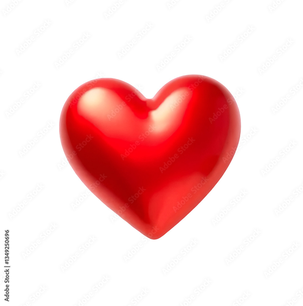 Glossy Red Heart Isolated on White Background Glossy Red Heart Isolated on White Background