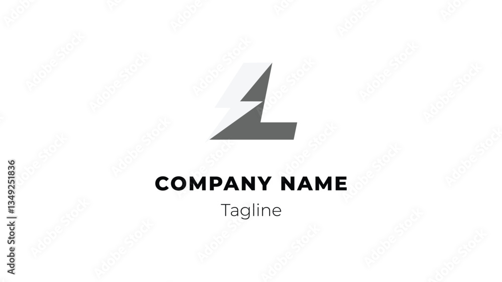 L moder flat design logo with blitz L moder flat design logo with blitz
