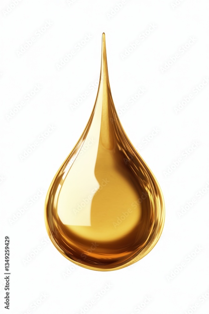 Single golden oil drop isolated on white background. Single golden oil drop isolated on white background.