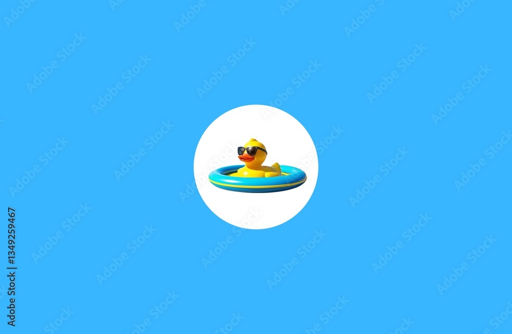 rubber duck in sunglasses and on an inflatable ring swims in the sea on vacation rubber duck in sunglasses and on an inflatable ring swims in the sea on vacation
