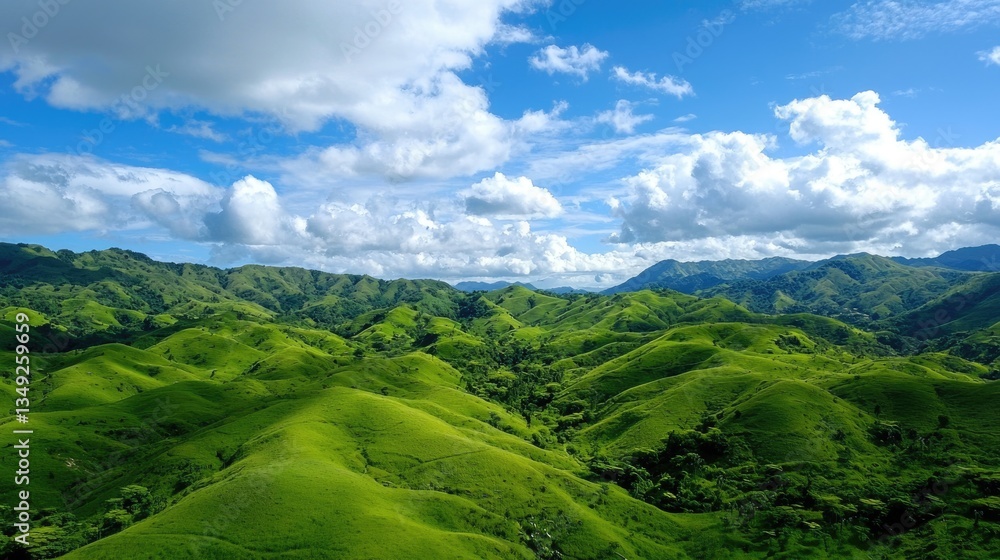 Obraz premium Exploring lush green hills scenic landscape nature photography vibrant environment aerial view serenity of nature
