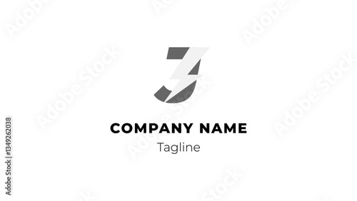 J modern flat design logo with blitz 
