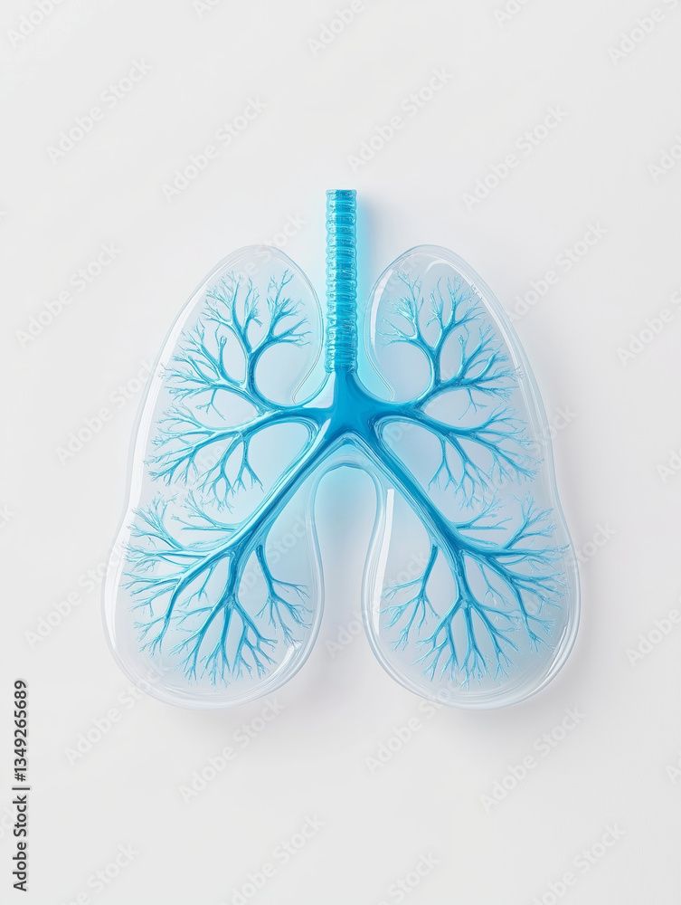 Abstract Blue Lungs Anatomy Model Abstract Blue Lungs Anatomy Model