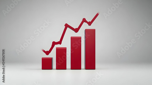 Declining Profits Illustrated by Red Bar Graph in Minimalist Design