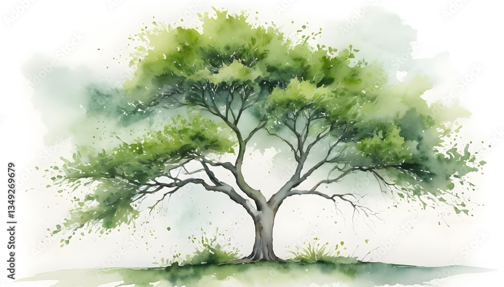 Majestic tree in a lush natural landscape Majestic tree in a lush natural landscape