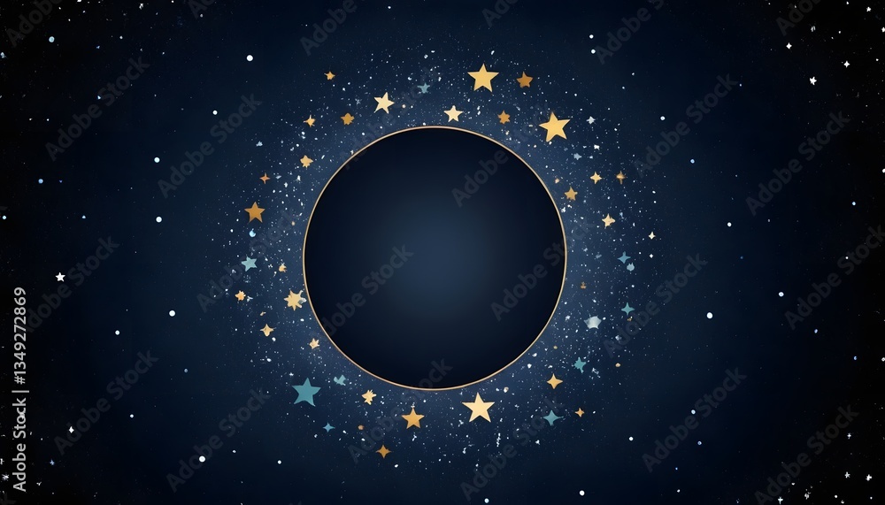 Naklejka premium Starry night sky with a captivating eclipse