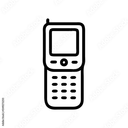 Wallpaper Mural flip phone outline icon, isolated vector illustration Torontodigital.ca