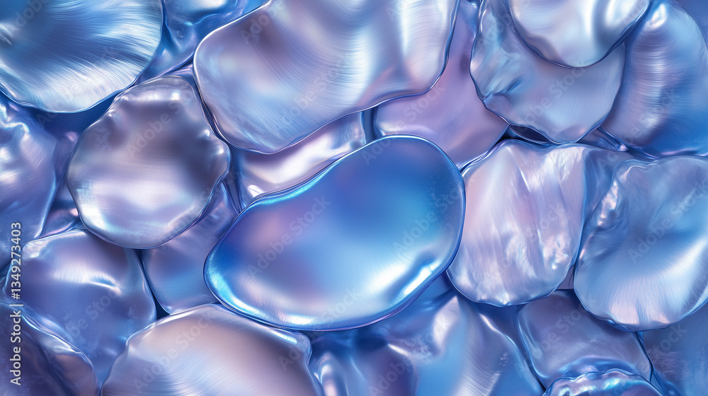 Smooth abstract blue and purple blobs resembling glossy liquid surfaces Smooth abstract blue and purple blobs resembling glossy liquid surfaces