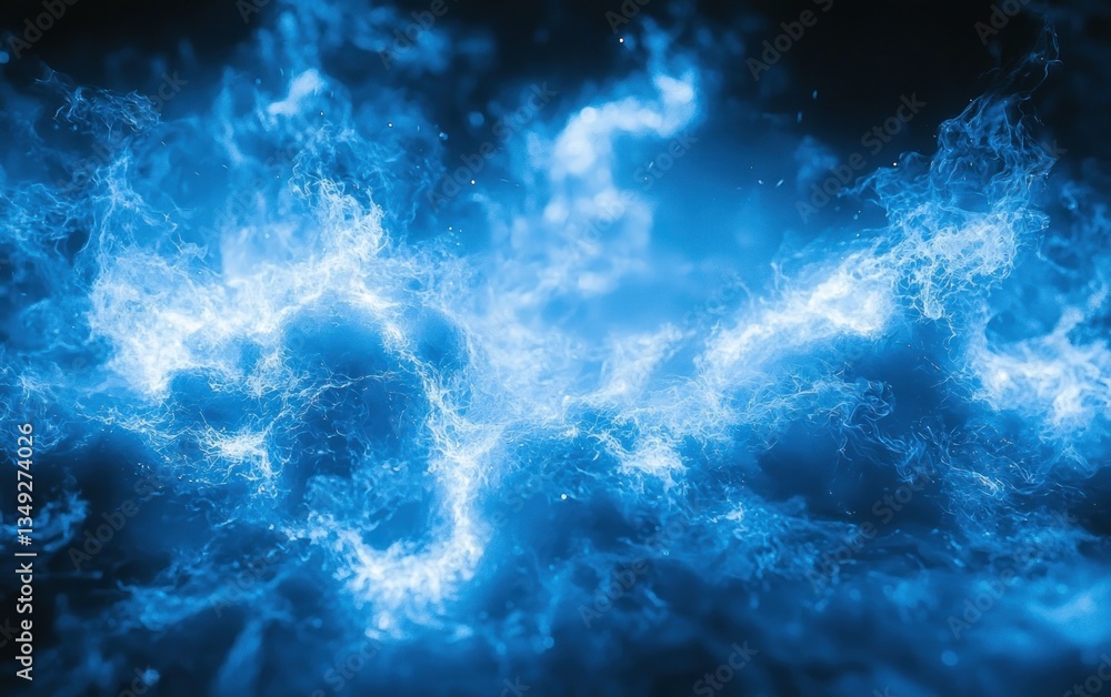 Fototapeta premium Abstract, vibrant blue flames