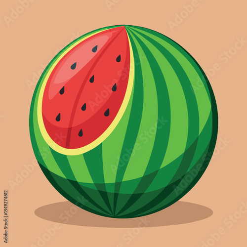 Fresh Juicy Watermelon Slice A Delicious Summer Fruit Illustration