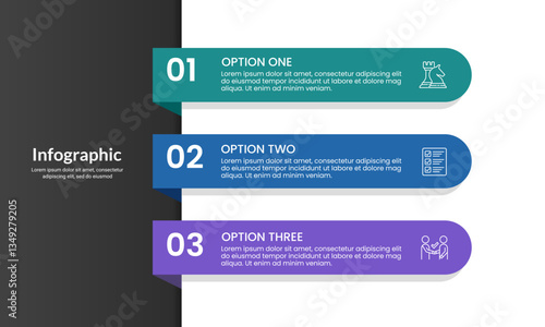 Vertical infographic timeline 3 steps template. Milestone, Roadmap, Timeline, Report and Business presentation. Vector illustration.