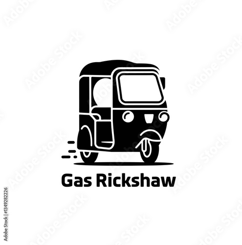 Auto Rikshaw icon vector in black color with white background