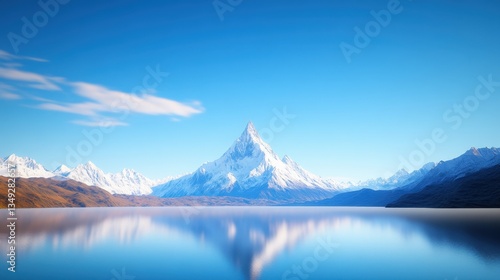 Wallpaper Mural A stunning mountain landscape reflecting in a calm lake under a clear blue sky, showcasing nature's beauty and tranquility. Torontodigital.ca