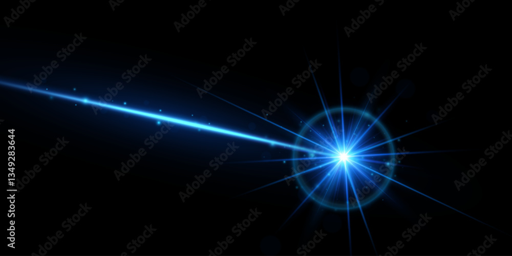 Abstract blue laser beam. Isolated on a transparent black background. Abstract blue laser beam. Isolated on a transparent black background.