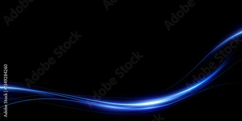 Abstract lines.Neon lines of speed and fast wind. effect of moving at the speed of light. Blue glow effect. Magic shiny line. Neon. Background.	