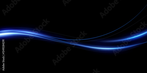 Abstract lines.Neon lines of speed and fast wind. effect of moving at the speed of light. Blue glow effect. Magic shiny line. Neon. Background.	