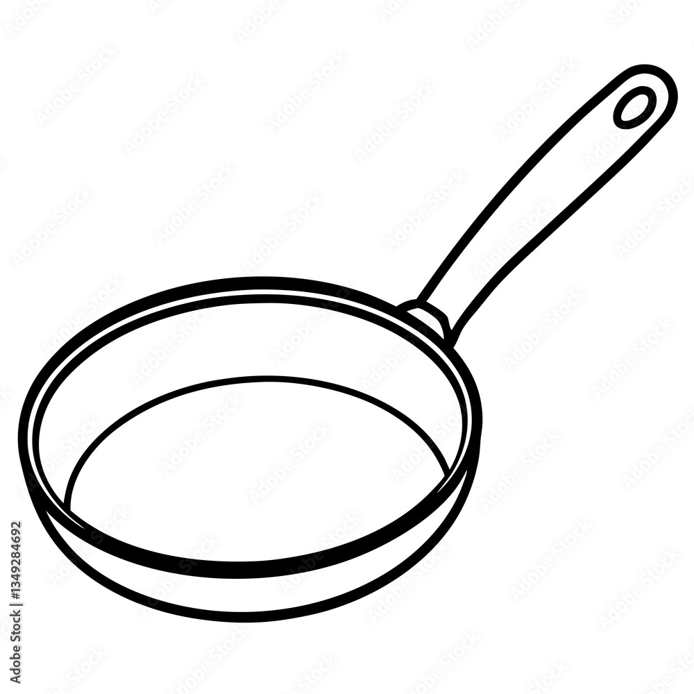 Modern Frying Pan Outline for Vector Design Modern Frying Pan Outline for Vector Design