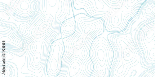 Topographic map with contour lines. Geographic terrain grid, relief height elevation. Ground path pattern. Travel and navigation, cartography design element. Vector illustration